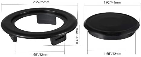 Bememo 2 Sets 2 Inch Patio Table Umbrella Hole Ring Plug and Cap Set Parasol Hole Cover Insert Umbrella Thicker Ring Plug and Cap Replacement Parts Standard Table for Outdoor Patio Garden Yard(Black)