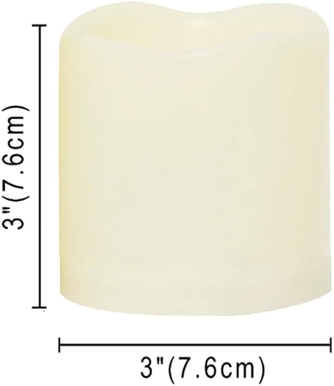 3”X3” Outdoor Flameless Candles Battery Operated LED Waterproof Pillar Candles with Remote Timer Electric Flickering LED Lights for Christmas, Halloween, Wedding, Home, Garden Decorations 2 Pack