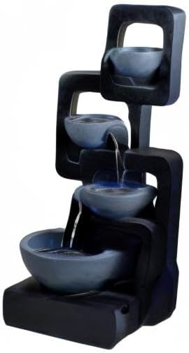 Northlight 32" Black and Gray Four-Tier Modern Outdoor Garden Water Fountain
