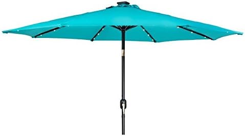 Trademark Innovations Deluxe Solar Powered LED Lighted Patio Umbrella - 9'