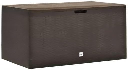 Patio Storage Box Brown Patio Garden Outdoor Storage Container for Furniture Deck Box 44.9"x18.5"x23.6" (Weight:16.56 lbs) -AA