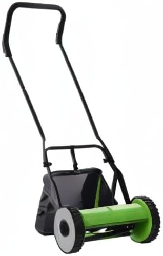Walk-Behind Lawn Mower, Adjustable Height Push Reel Lawn Mower, Manual Reel Lawn Mower, Dual Wheeled Grass Cutter Sweeper, Reel Mover, Clinder Lawnmower, Push Reel Lawn Mower (12 in)