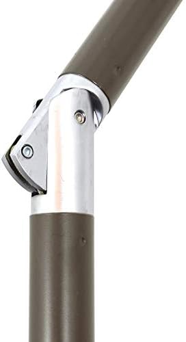 California Umbrella 9' Round Aluminum Market Umbrella, Crank Lift, Push Button Tilt, White Pole, Cilantro