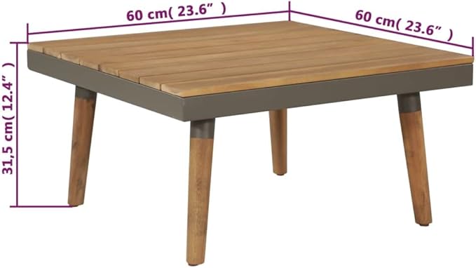 Patio Lounge Set with Cushions,Outdoor Tables and Chairs,Outdoor Furniture Sets,Patio Conversation Sets,for Garden,Deck,Backyard,4 Piece Solid Acacia Wood Brown