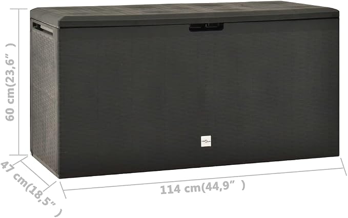 Patio Storage Box Anthracite Patio Garden Outdoor Storage Container, Furniture Deck box 44.9"x18.5"x23.6" (Weight:16.56 lbs)