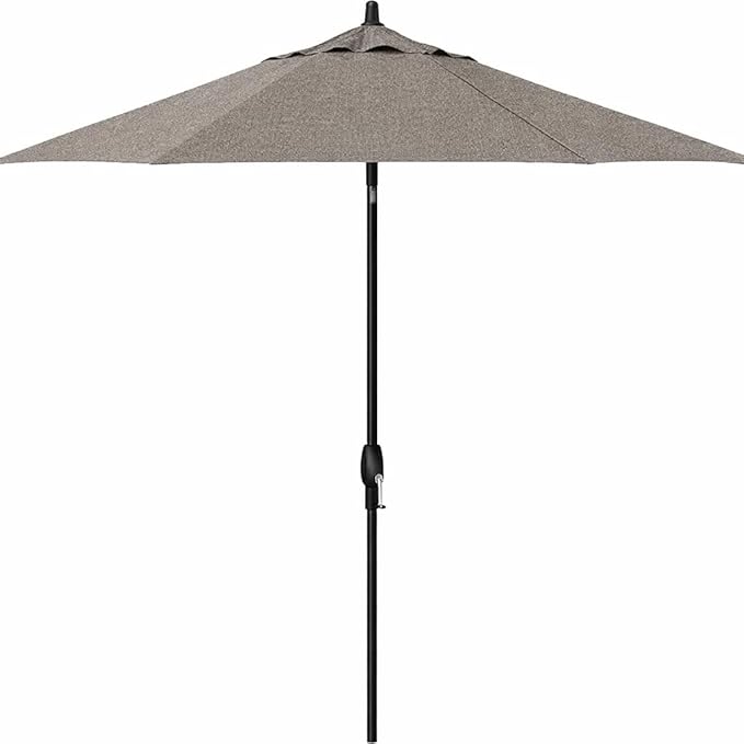 Treasure Garden 9-Foot Patio Umbrella - Outdoor Furniture Market Umbrella – Auto Tilt – Black Aluminum Frame (Obravia, Boulder)