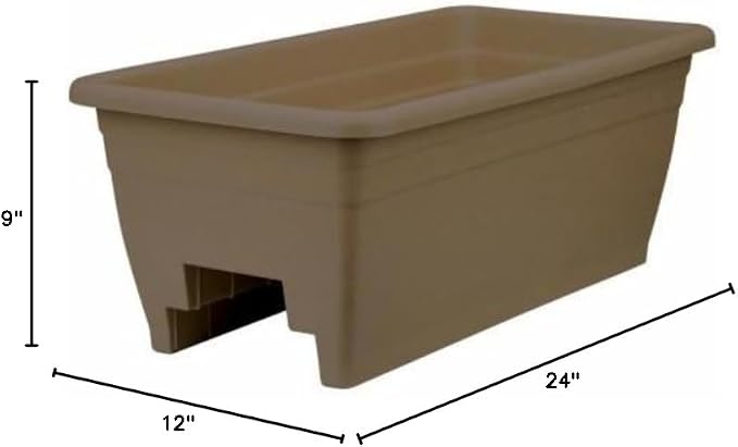 Inc AKRSPX24DB0E21 Akro 24 in. Deck Rail Box Planter Chocolate