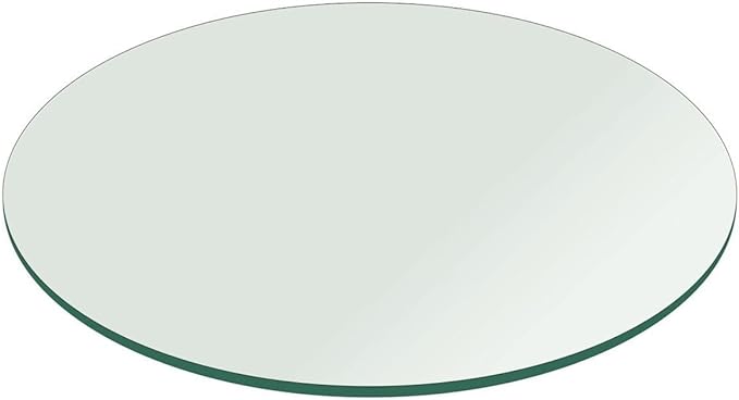 Fab Glass and Mirror Custom Cut Glass Round 1/4"-1/8"-3/16"-5/32" Thick -Tempered Clear Glass Cut to Size 10'' - 72" Table Top