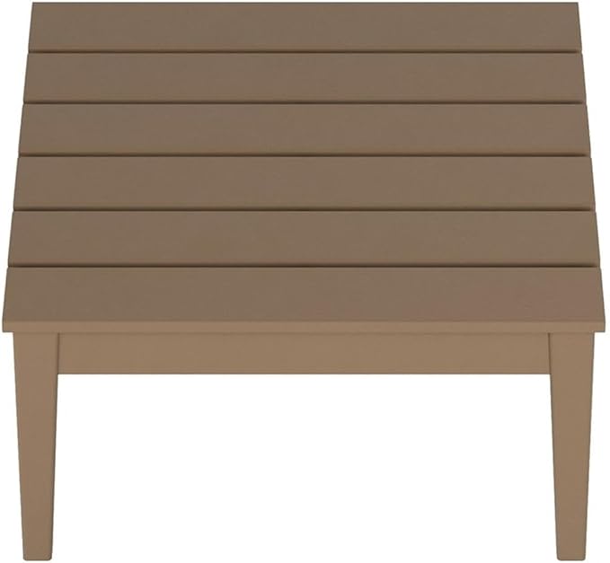 Costaelm Outdoor Side Tables for Patio, Small Patio Conversation Table Weather Resistant Coffee Table, Small Square Outdoor End Tables for Porch, Balcony, Poolside, Weathered Wood