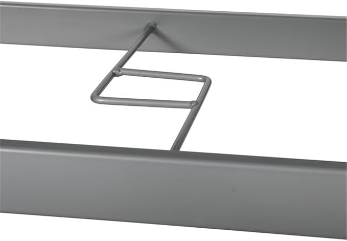 Afuera Living 35x59 Rectangular Glass & Steel Patio Table, Clear Top with Silver Powder Coated Frame, 6-Person All Weather Dining Table with Umbrella Hole for Deck, Patio, or Poolside Use