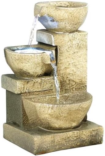 Design Toscano DW8127 Water Fountain with LED Light - Villa Fortino Garden Decor Tabletop Fountain - Desk Fountain Water Feature,Full Color