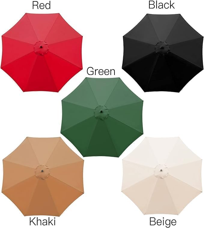 Flueyer 10Ft 8 Ribs Patio Umbrella Replacement Canopy Double-Layer Offset Cantilever Hanging Patio Umbrella Market Umbrella for Outdoor Umbrella(CANOPY ONLY)
