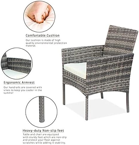 Three Colors Patio Furniture Set Outdoor Living Room Balcony Rattan Furniture Four-Piece-Brown Outdoor Furniture (Color : B) (C)