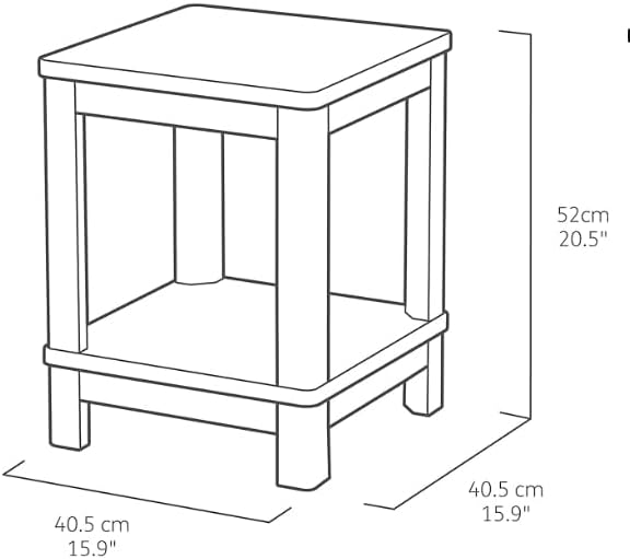 Adirondack Deluxe Outdoor Side Table Patio Side Table with Shelf End Tables for Patio,Garden, Lawn, Pool (Brown)