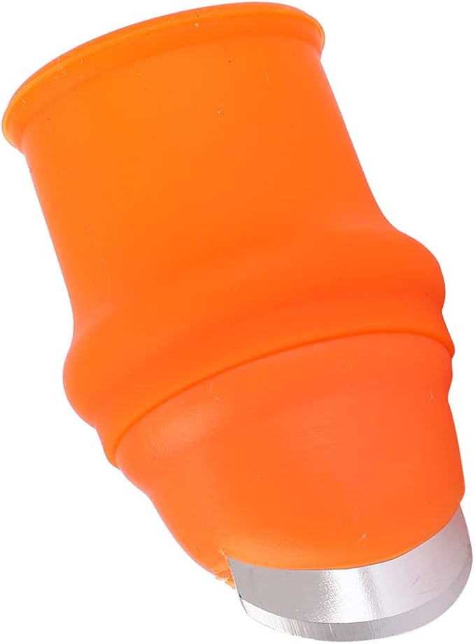 Jeanoko Thumb Cutter Finger Picker, Thumb Harvesting Tool for Fruits Vegetables with Soft Silicone Finger Cot (Men - Short Knife - Level 5 Anti-Cut Index Finger)