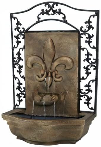 Sunnydaze French Lily 33" Outdoor Wall Water Fountain with Pump and Panel - Florentine - Solar-Powered