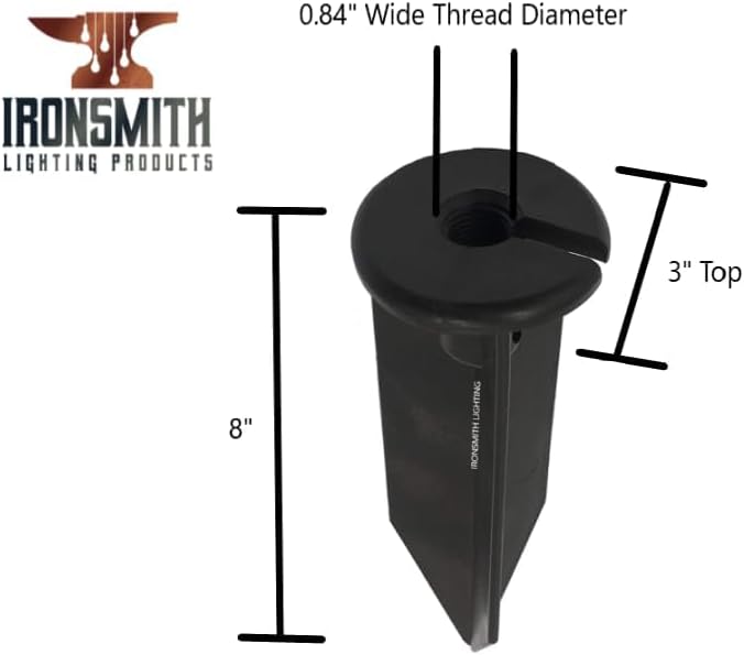 HC Lighting Solutions - Replacement for Kitchler 8-Inch In-Ground Stake 1/2" NPT Thread with Side Wire Way for Easy Installation (Large Head Spike) (Large Head Spike)