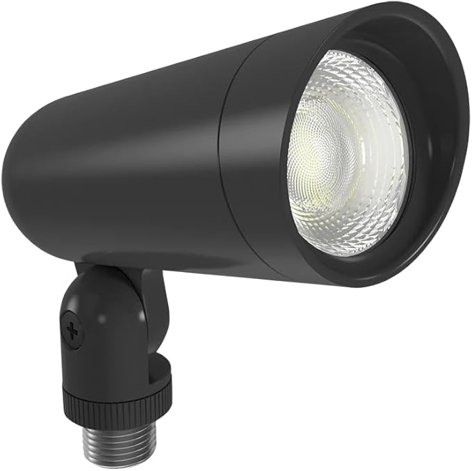 RAB Lighting LF34 Adjustable Outdoor LED Floodlight - 8W/33W, 2700K-5000K Color Temp - 120V IP65-Rated - 100,000-Hour Lifespan - Rotating Hood & Locking Knuckle for Glare-Fre Lighting (Bronze)