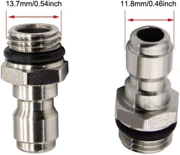 2 Pack Pressure Washer Adapter Set Quick Connect Kit 14mm M14x1.5 to 1/4 Inch Connector Fittings Plug Gun to Hose for Patio Lawn Car Pressure Water Gun Washing Foam Bottle Spray Nozzle