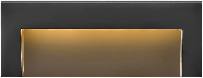 Hinkley Landscape Lighting Taper 1557SK Wide Horizontal 12v Deck Sconce - Low-Voltage, Mounts Flush to Surface, Integrated LED - Satin Black