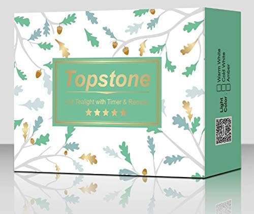 Topstone Flameless LED Candles with Remote Control - Warm White Flickering Battery Operated Candles, 400+ Hours,Timer Function, 4H/6H/8H Auto-Off,Electronic Tea Lights for Home Decor, Wedding, Party