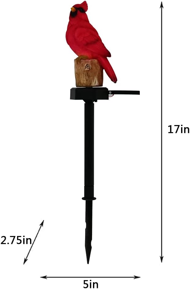 Cardinal Garden Decor Red Bird Figurine Memorial Solar Light Outdoor Stake | Patio Yard Art Lawn Ornament Porch Christmas Decorations Outside Statue Cardinal Gift for Mom Grandma Women Mother