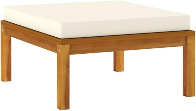Patio Lounge Set with Cream Cushion,Patio Furniture Sets,Patio Conversation Sets,Outdoor Furniture Sets,for Garden,Backyard,Outdoor,5 Piece Solid Acacia Wood