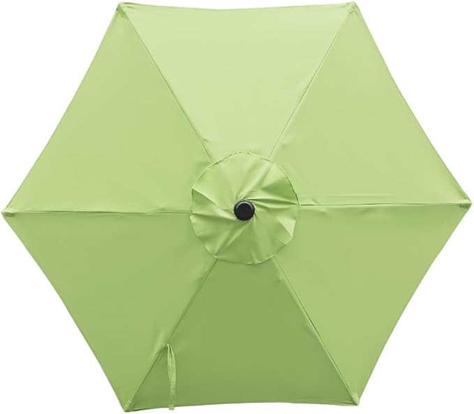 7.5 Feet Outdoor Umbrella with Crank Weather Resistant Umbrella Durable 6 Sturdy Steel Ribs Market Outdoor Table Umbrella Green