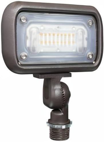 GKOLED 15W Outdoor LED Flood Security Lights, Waterproof Landscape Lighting, 50W PSMH Equivalent, 1370 Lumens, 3000K Warm White, 120-277V, 1/2" Knuckle Mount, Compact Size, UL-Listed