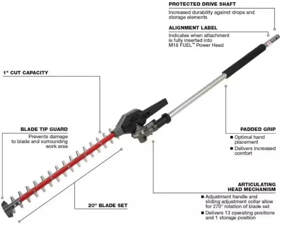 for Milwaukee.. M18 Fuel Hedge Trimmer Attachment with 3 ft. Attachment Extension