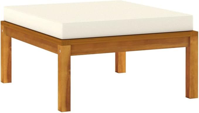 Patio Lounge Set with Cream Cushion,Patio Furniture Sets,Patio Conversation Sets,Outdoor Furniture Sets,for Garden,Backyard,Outdoor,8 Piece Solid Acacia Wood