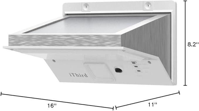 iThird Solar Powered Outdoor Lights, Solar Lights Outdoor Motion Sensor Stainless Steel Solar Security Lights for Yard Patio Garage Waterproof Super Bright 2 Pack(Daylight)