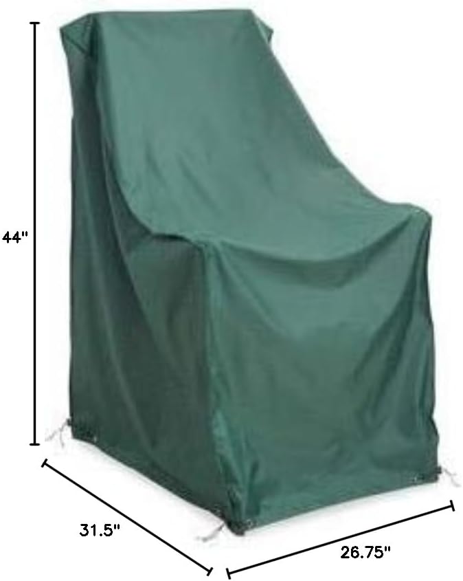 Plow & Hearth Rocking Chair Outdoor Furniture Cover| All-Weather | Water-Repellent | Cloth-Like Polyester | Resists Fading | Toggle Closure| Reinforced Seams | 26¾"L x 31½"W x 44" H| Green