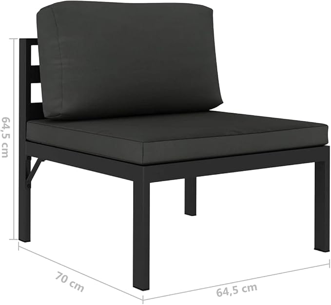 Patio Lounge Set with Cushions,Outdoor Furniture,Outdoor Furniture Sets,Patio Conversation Sets,for Garden,Deck,Backyard,3 Piece Aluminum Anthracite