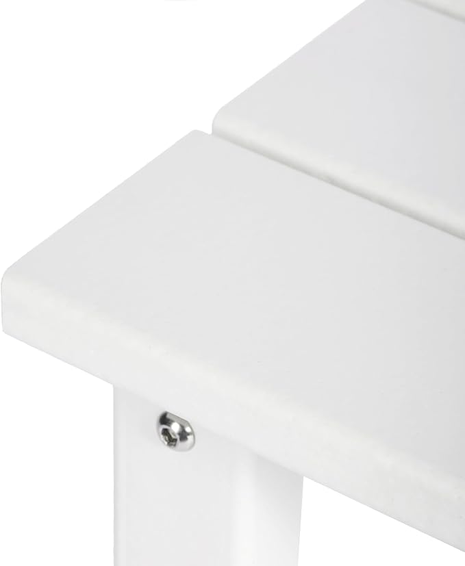WestinTrends Malibu Kids Outdoor Patio Furniture HDPE Adirondack Square Side Table, White
