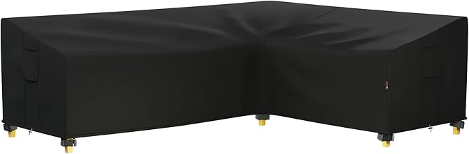 iBirdie Outdoor Patio Furniture Cover fit 112" x 87", 110" x 85", 108" x 84" L-Shaped Sectional Sofa, Waterproof Weatherproof Heavy Duty 600D Garden Cover for Outside L Shape Couch