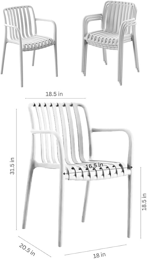 Urban Elements Frida Rectangular Extendable Patio Furniture Set | 100% Certified Teak Finish | Backyard Furniture, Outside Table and Chairs, Rectangular Outdoor Dining Set (White, 13-Piece)