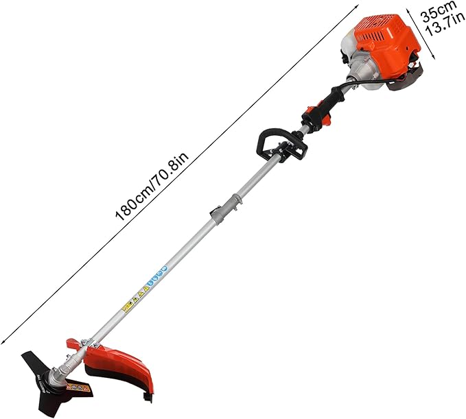 52cc Gas Weed Wacker, 5 in 1 Weed Eater Gas Powered, Brush Cutter and Gas String Trimmer 2-Cycle Extreme Duty, 1-Year Warranty, Grass Trimmer 2025 Upgraded