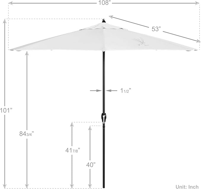 California Umbrella 9' Rd Aluminum Patio Umbrella