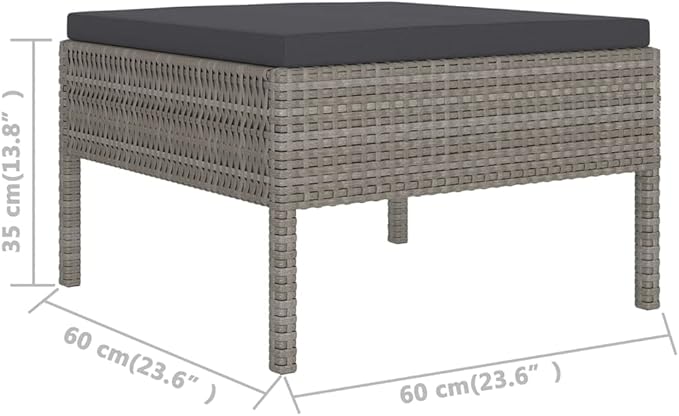 6 Piece Patio Lounge Set with Cushions,Patio Sofa,Outdoor Daybed,Outdoor Furniture Sets,Patio Seating,Patio Conversation Sets,Modern Set,Patio Furniture Set,Front Porch Furniture, Poly Rattan Gray