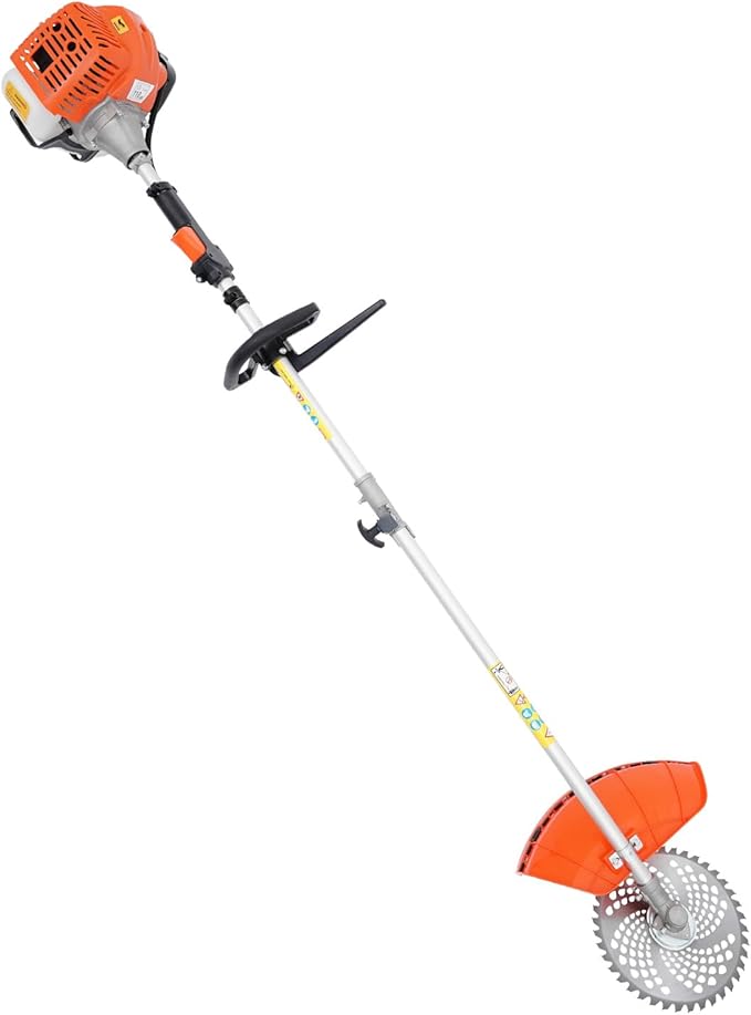 52CC 5 in 1 Gas Trimmer, 2.3HP 2-Stroke Cycle Brush Cutter Hedge Trimmer Chainsaw Pruner w/Extension Pole, 270° Rotating Head, Multi-Functional Gasoline Powered Grass Trimmer for Garden, Yard, Farm