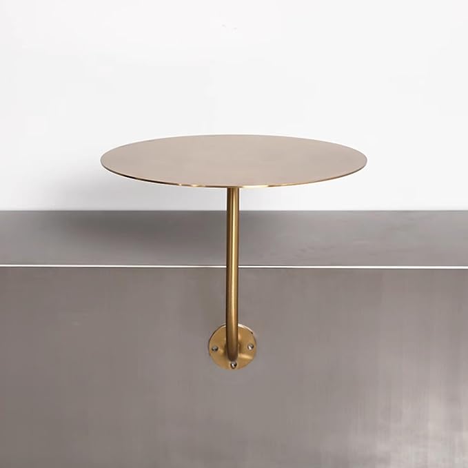 Round Bistro Pub Table - Silver Stainless Steel Wall-Mount Cocktail Table for Indoor/Outdoor Dining - Compact 19.7"x19.7"x17.7" Space-Saving Design