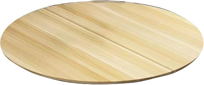 Beige 31.5" Round Folding Table - Space-Saving Wooden Design with Half-Fold Feature, Metal Hardware Included - Perfect for Kitchen, Patio, Dining & Events