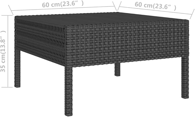 Patio Lounge Set with Cushions,Outdoor Patio Furniture,Outdoor Chat Conversation Set,Garden Furniture Sets,for Patio,Backyard,Garden,Outdoor,6 Piece Poly Rattan Black