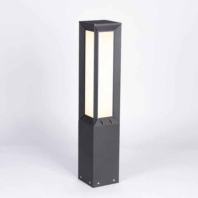 Solar Landscape Path Light, 32 Inches Modern Outdoor Bollard Lighting, Aluminum 3W 350LM Luxury LED Lights for Lawn, Patio, Courtyard and Driveway Decoration