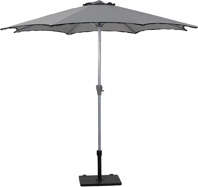 Tempera Patio Umbrellas Arc Edge Outdoor Table Market Umbrellas with Crank & Pust Button Tilt|Auto-Tilt, 8 Steel Ribs, High Color-Fastness Canopy