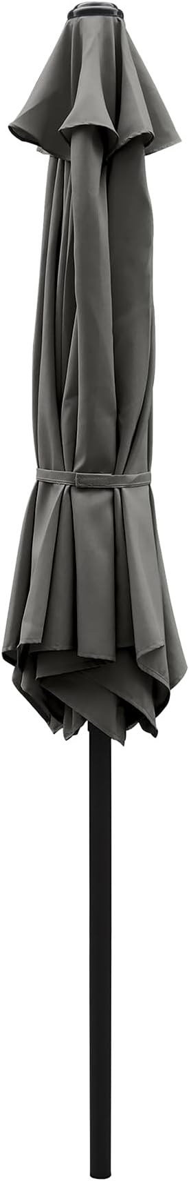 7.5 Ft Patio Umbrella with Crank Weather Resistant Outdoor Umbrella Durable 6 Sturdy Steel Ribs Outdoor Market Umbrella for Deck Garden Pool Yard Cafe, Dark Grey