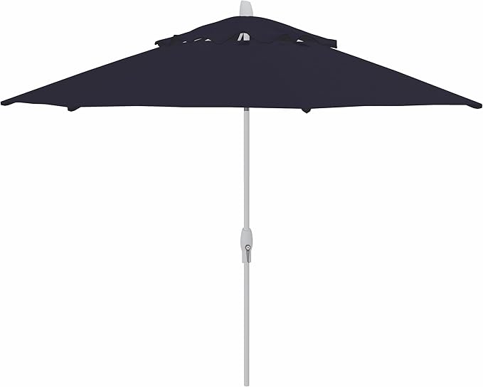 Treasure Garden 11ft Patio Umbrella – Outdoor Market Umbrella – Deluxe Auto-Tilt – White Aluminum Frame (Sunbrella, Navy)
