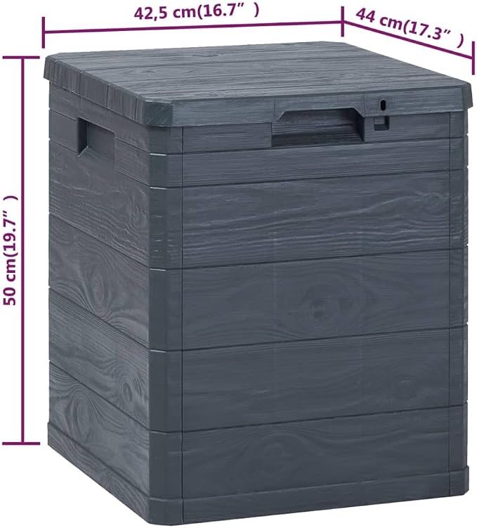 Deck Box Large Outdoor Storage for Patio Furniture, Garden Tools, Plastic Pool Supplies, Outdoor Backyard Patio Storage Deck Box Container, 23.8 gal Anthracite