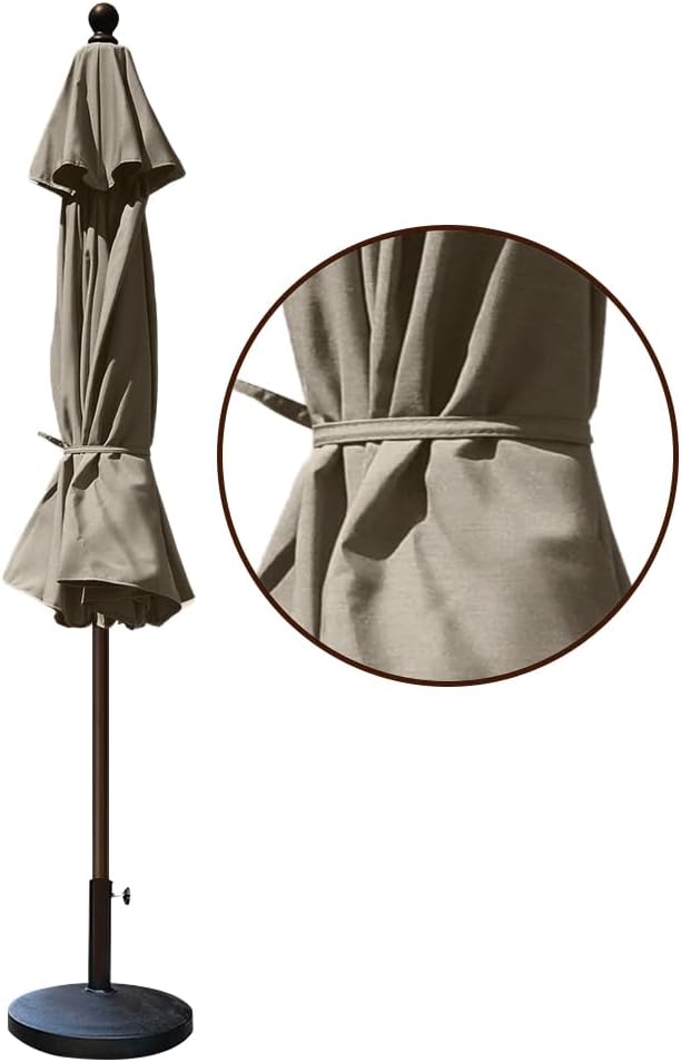 EliteShade USA 10-Year-Non-Fading 9Ft Market Patio Umbrella, UPF 50+ UV Protection Performance Sun Umbrella, Heavy Duty Commercial Grade Outdoor Table Umbrella with Crank & Tilt, Windproof Vented Top for Garden, Pool, Deck and Outdoor Playsets, Taupe